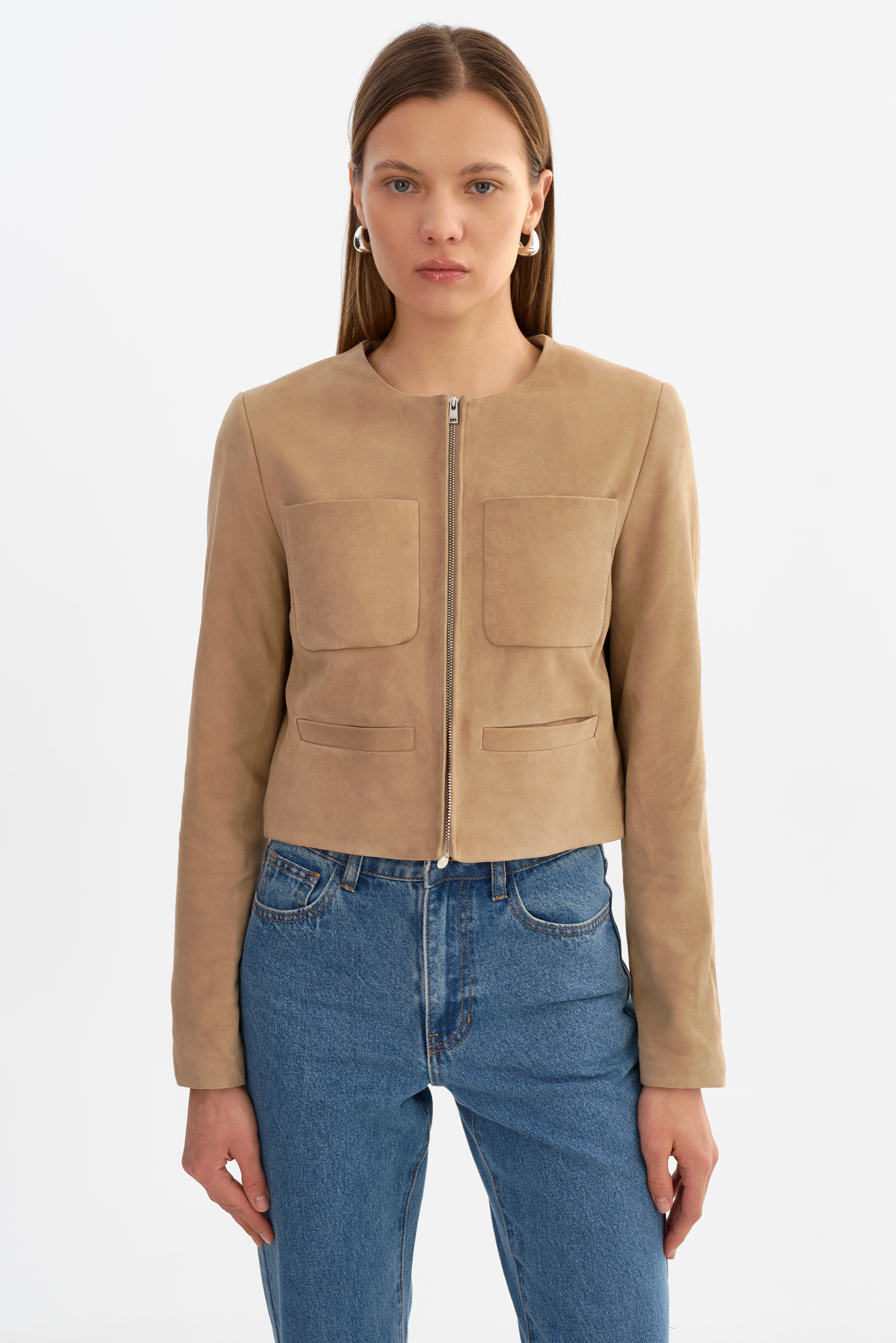LINETE S | Veste en suède
