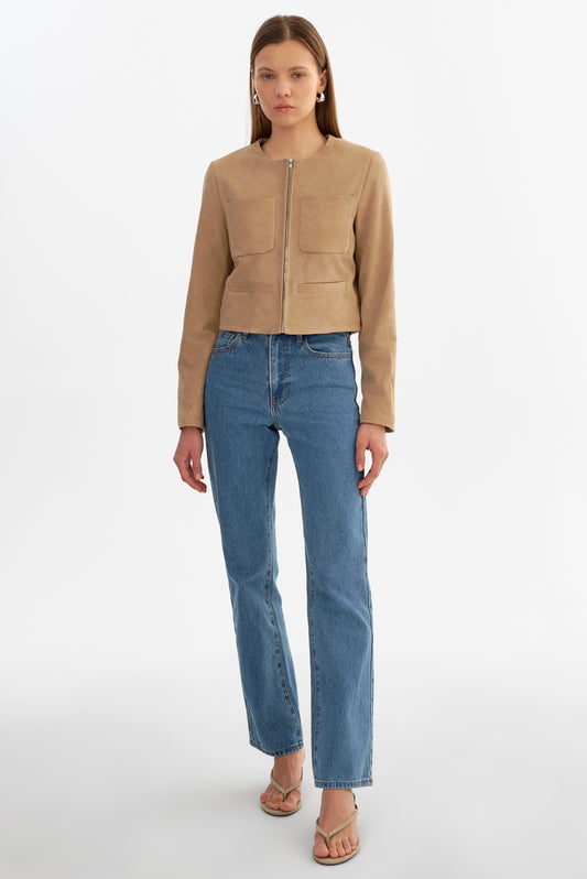 LINETE S | Veste en suède