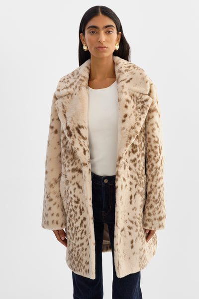 LINNEA  LEO | Leopard Faux Fur Coat
