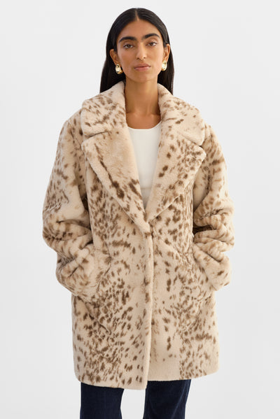 LINNEA  LEO | Leopard Faux Fur Coat
