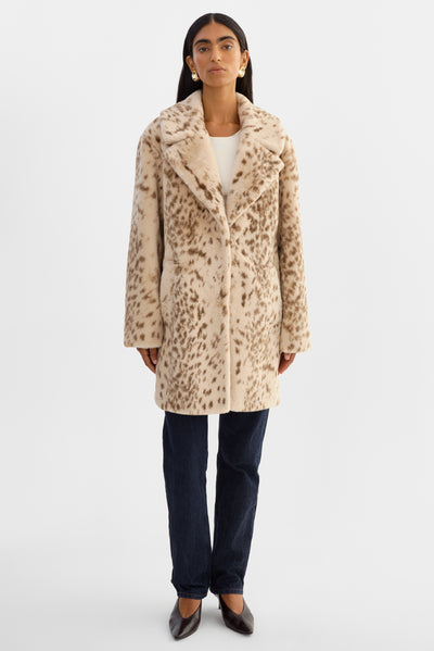 LINNEA  LEO | Leopard Faux Fur Coat