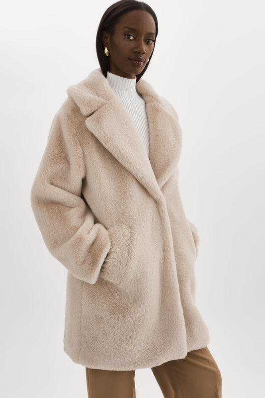 LINNEA | Manteau en fausse fourrure