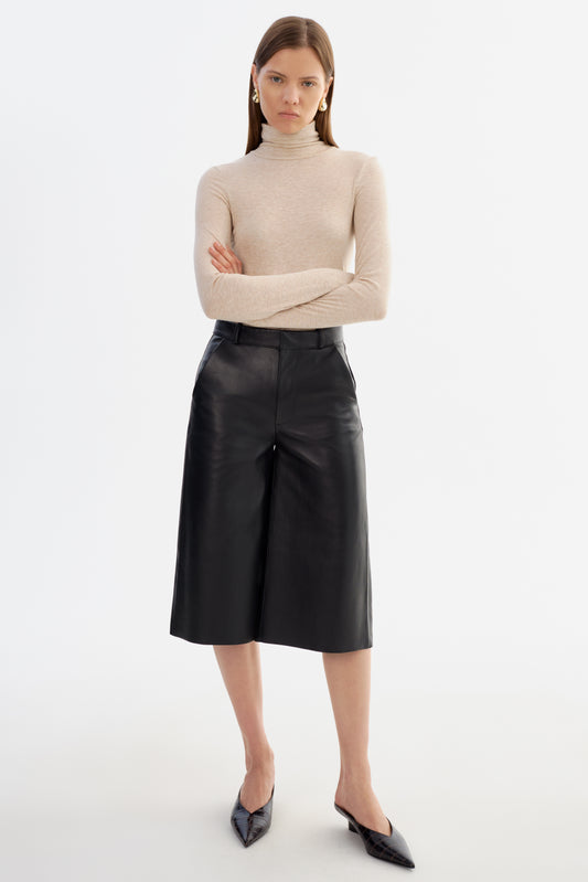 LISE | Leather Bermuda Short