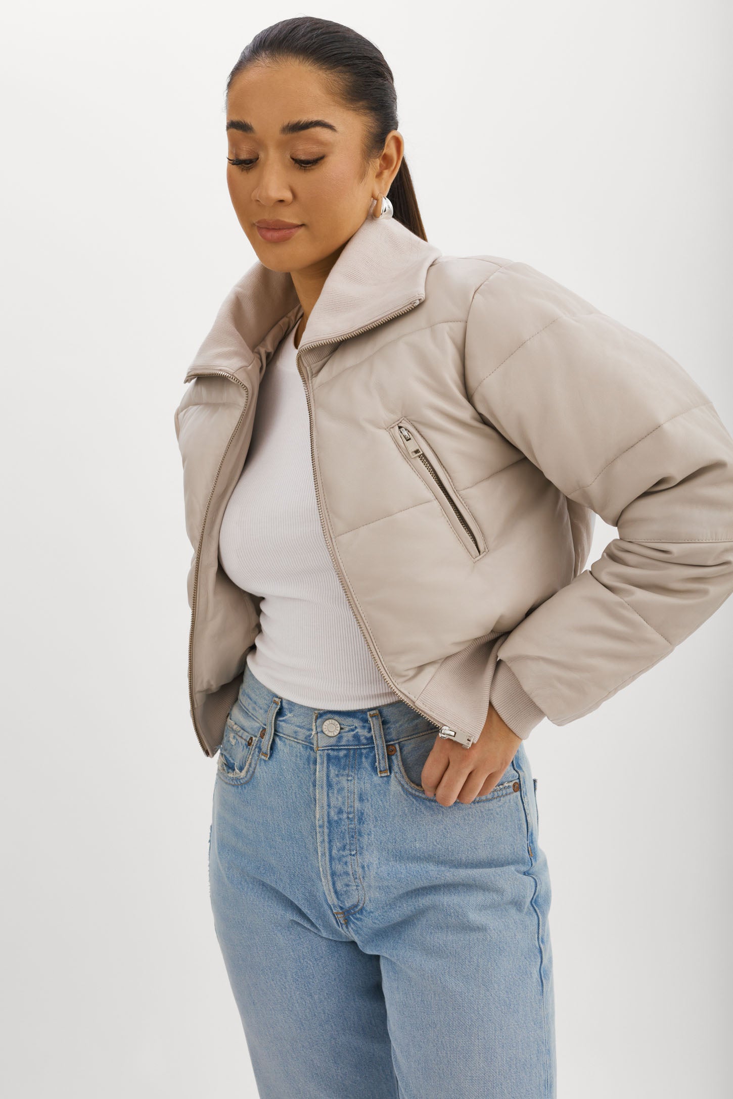 LIVIA | Leather Puffer Jacket – LAMARQUE