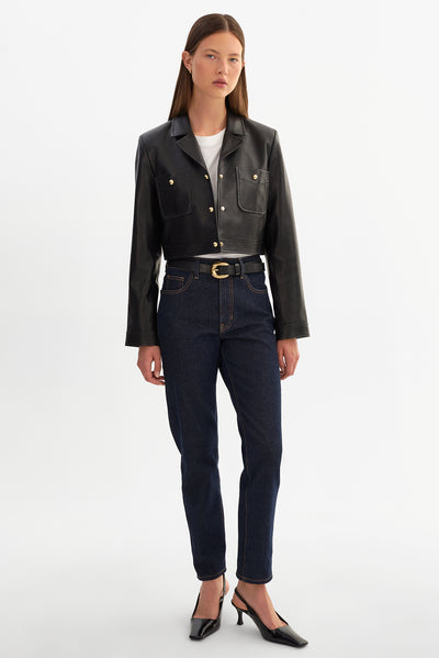 LORENA | Cropped Leather Jacket