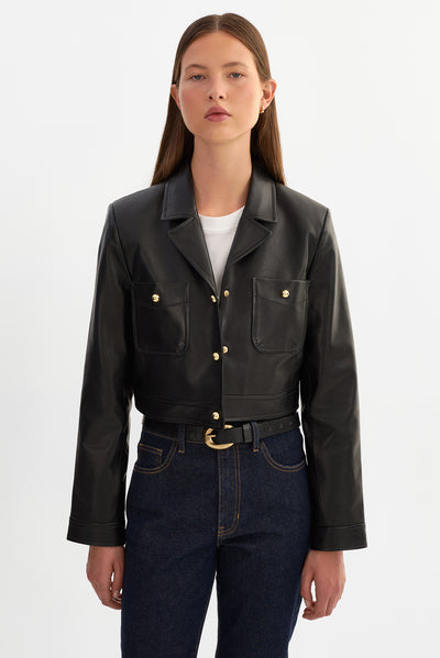 LORENA | Cropped Leather Jacket