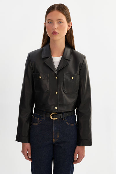 LORENA | Cropped Leather Jacket
