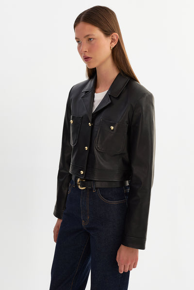 LORENA | Cropped Leather Jacket