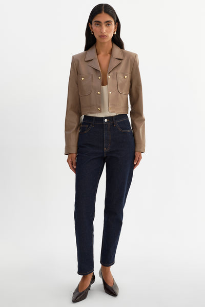 LORENA | Cropped Leather Jacket