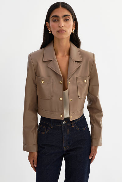 LORENA | Cropped Leather Jacket