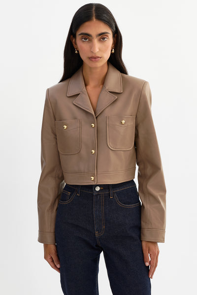 LORENA | Cropped Leather Jacket