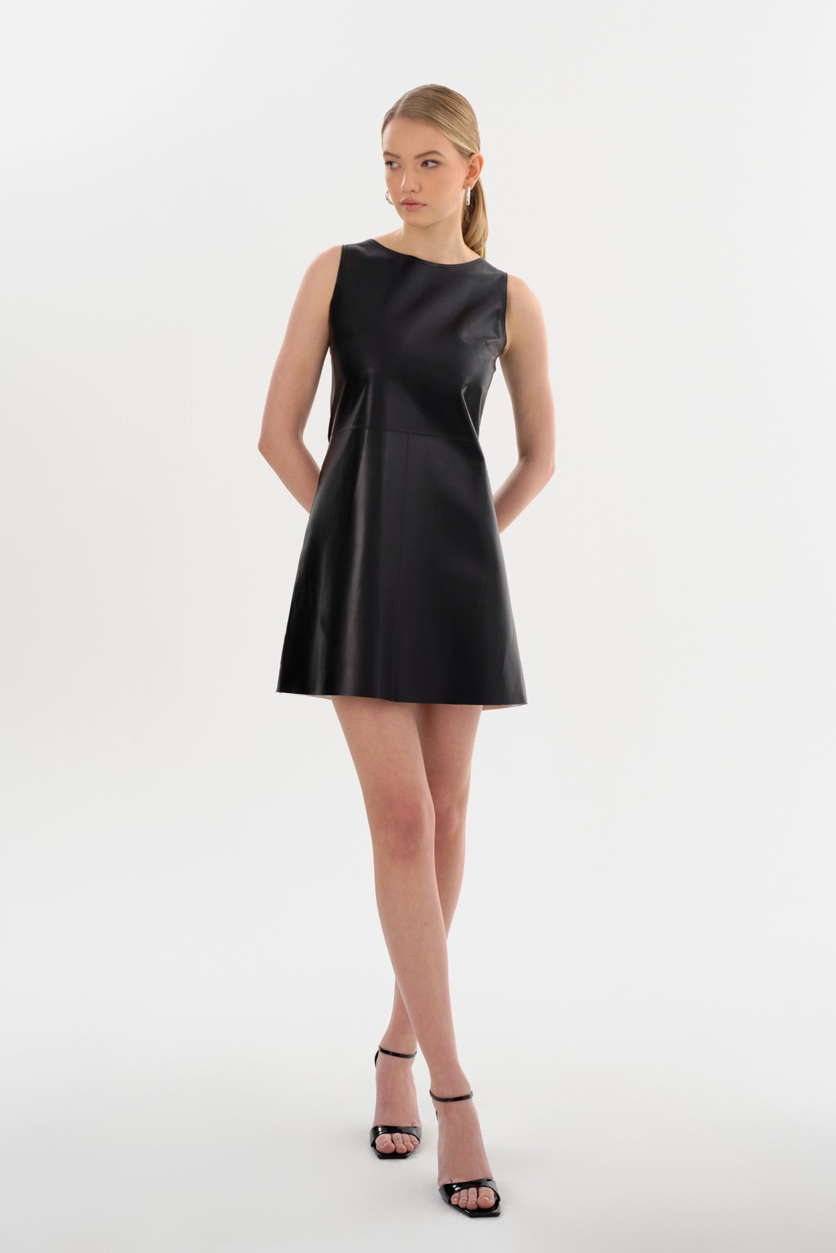 Lozana | Reversible Leather Dress Black/Silver / S