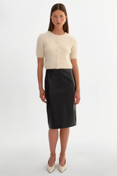 LUCIANA | Faux Leather Pencil Skirt