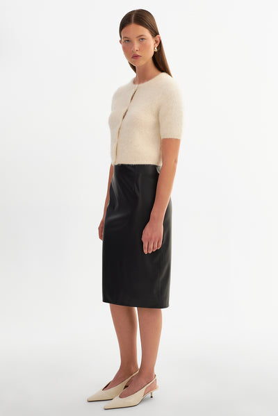 LUCIANA | Faux Leather Pencil Skirt