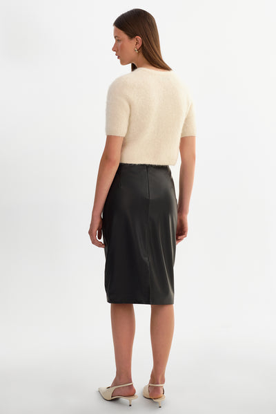 LUCIANA | Faux Leather Pencil Skirt