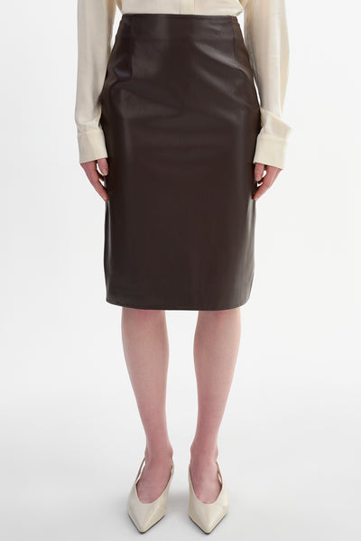 LUCIANA | Faux Leather Pencil Skirt