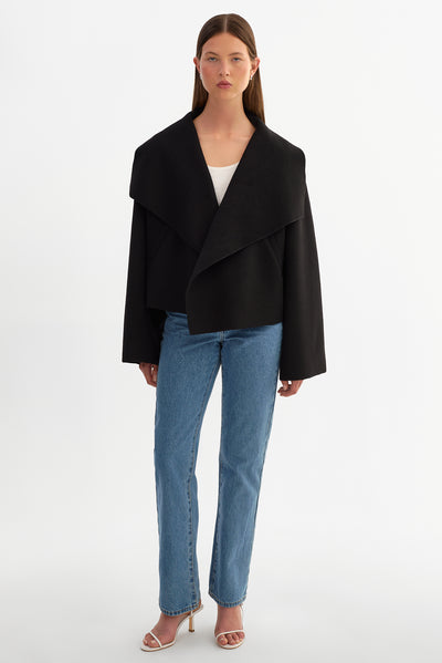 LUISA | Cropped Cascade Collar Jacket