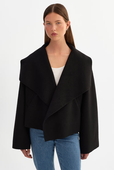 LUISA | Cropped Cascade Collar Jacket
