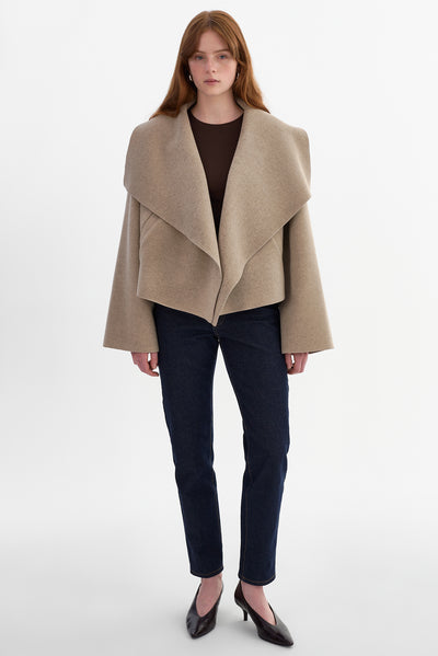 LUISA | Cropped Cascade Collar Jacket