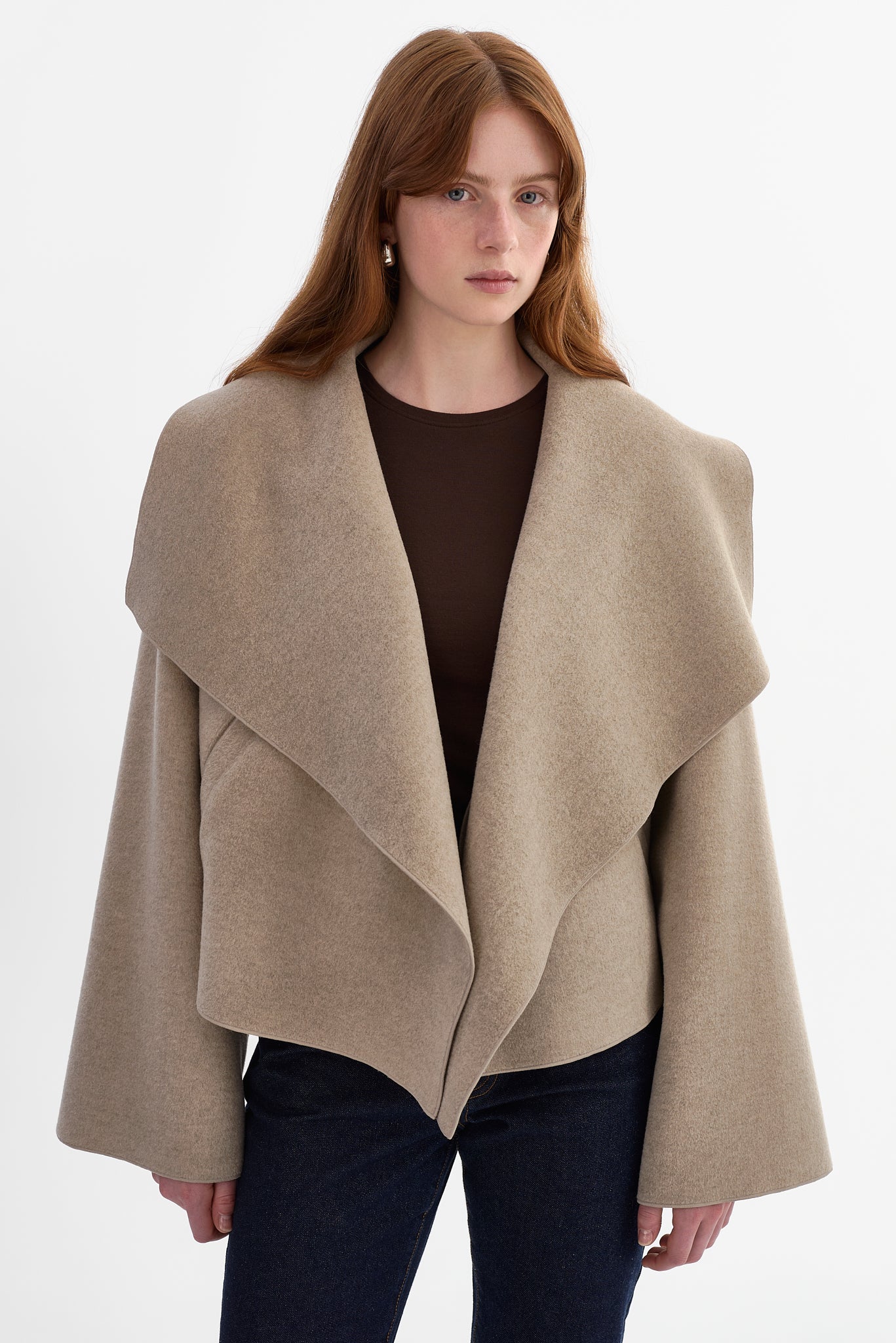 LUISA | Cropped Cascade Collar Jacket