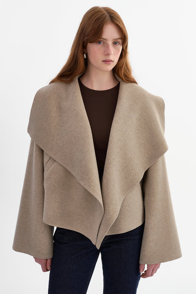 LUISA | Cropped Cascade Collar Jacket