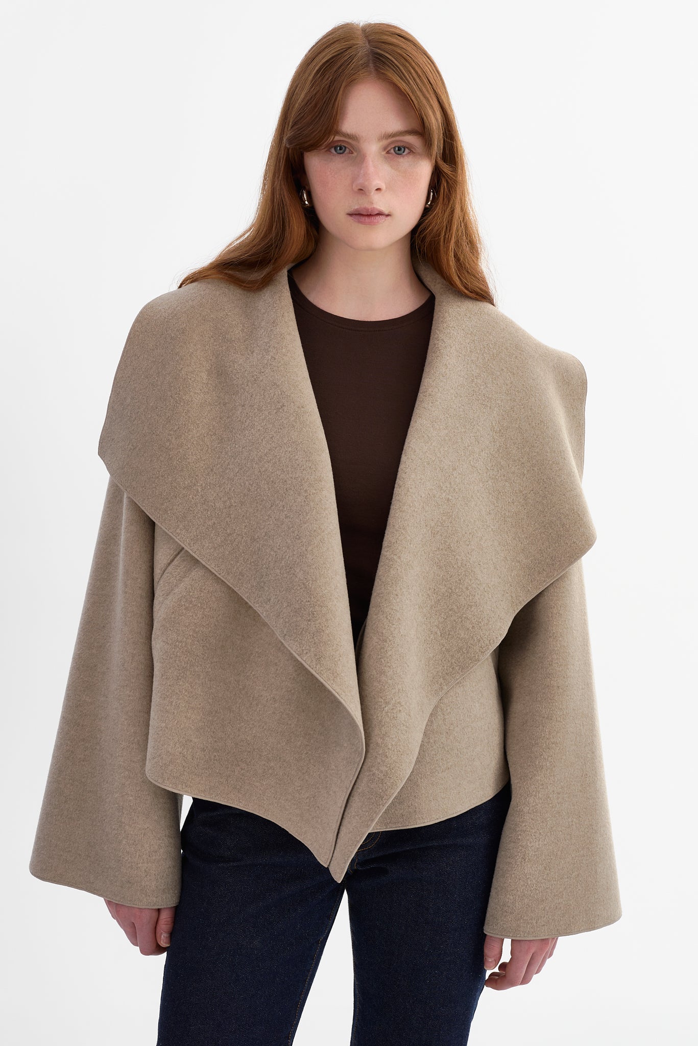 LUISA | Cropped Cascade Collar Jacket