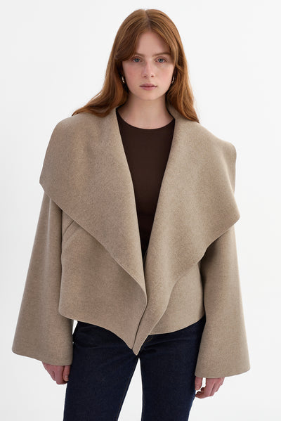 LUISA | Cropped Cascade Collar Jacket