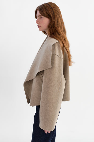 LUISA | Cropped Cascade Collar Jacket