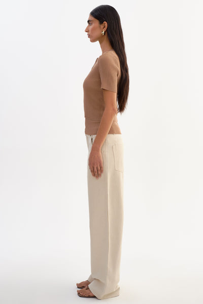 MAEVA | Shimmery Rib Knit Cropped Cardigan