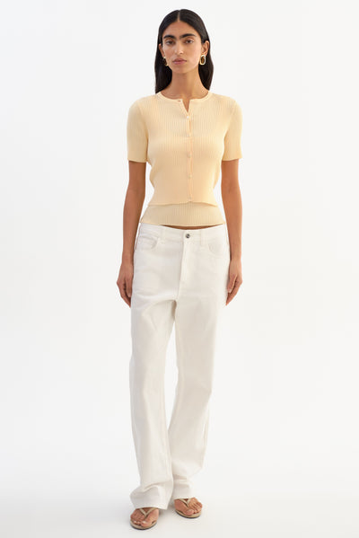 MAEVA | Shimmery Rib Knit Cropped Cardigan