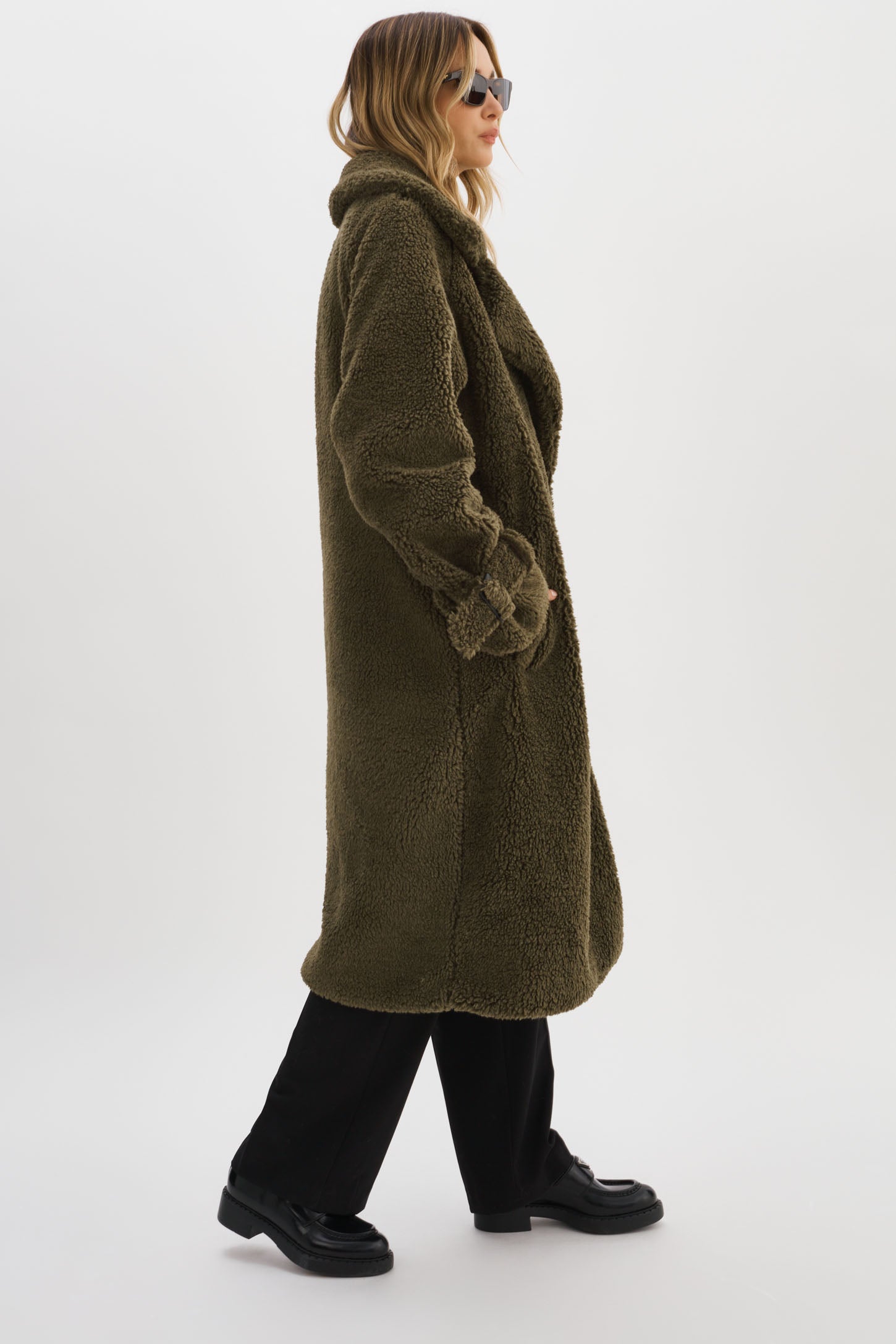 Forest green teddy coat sale