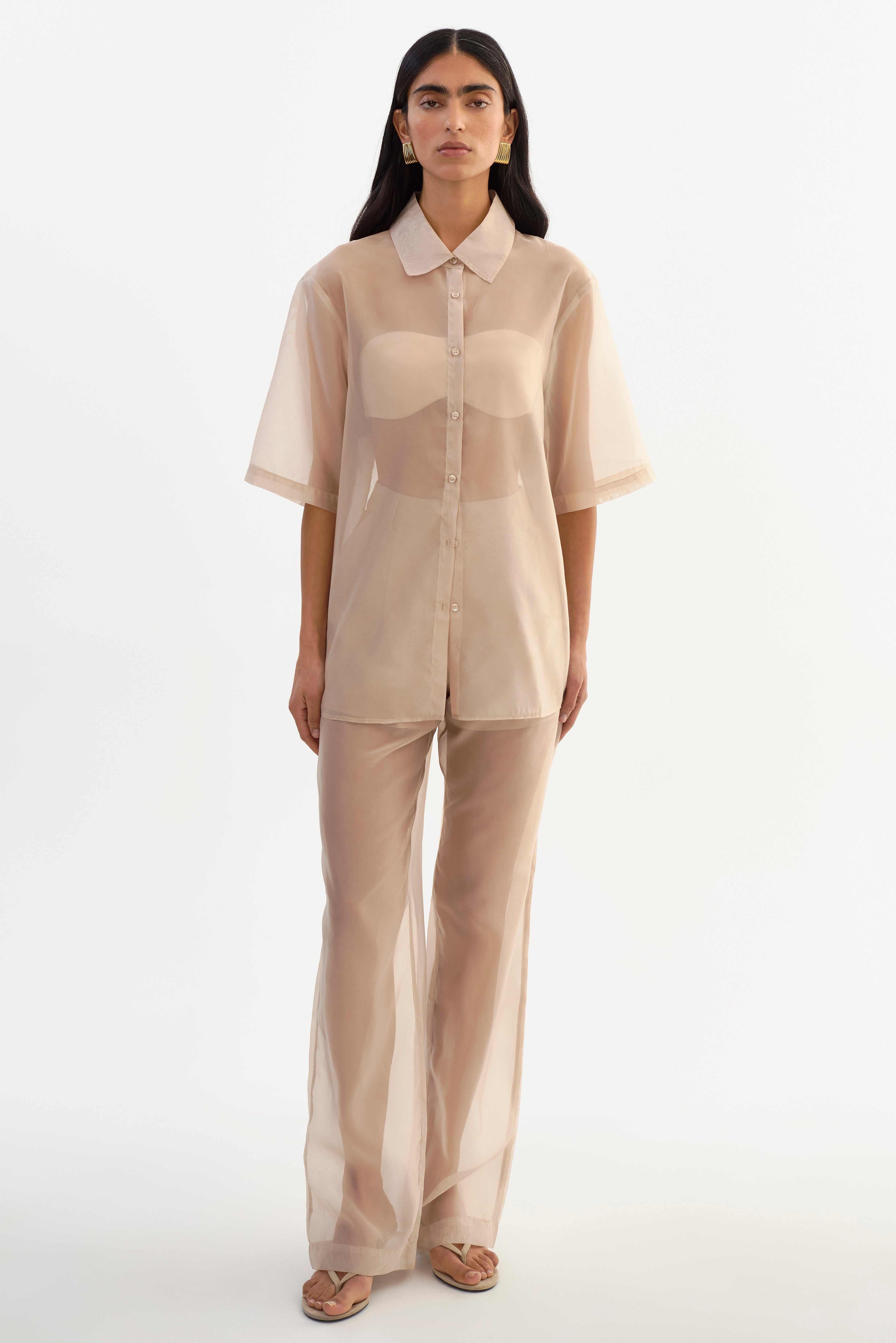 ALOMA | Pantalon semi-transparente