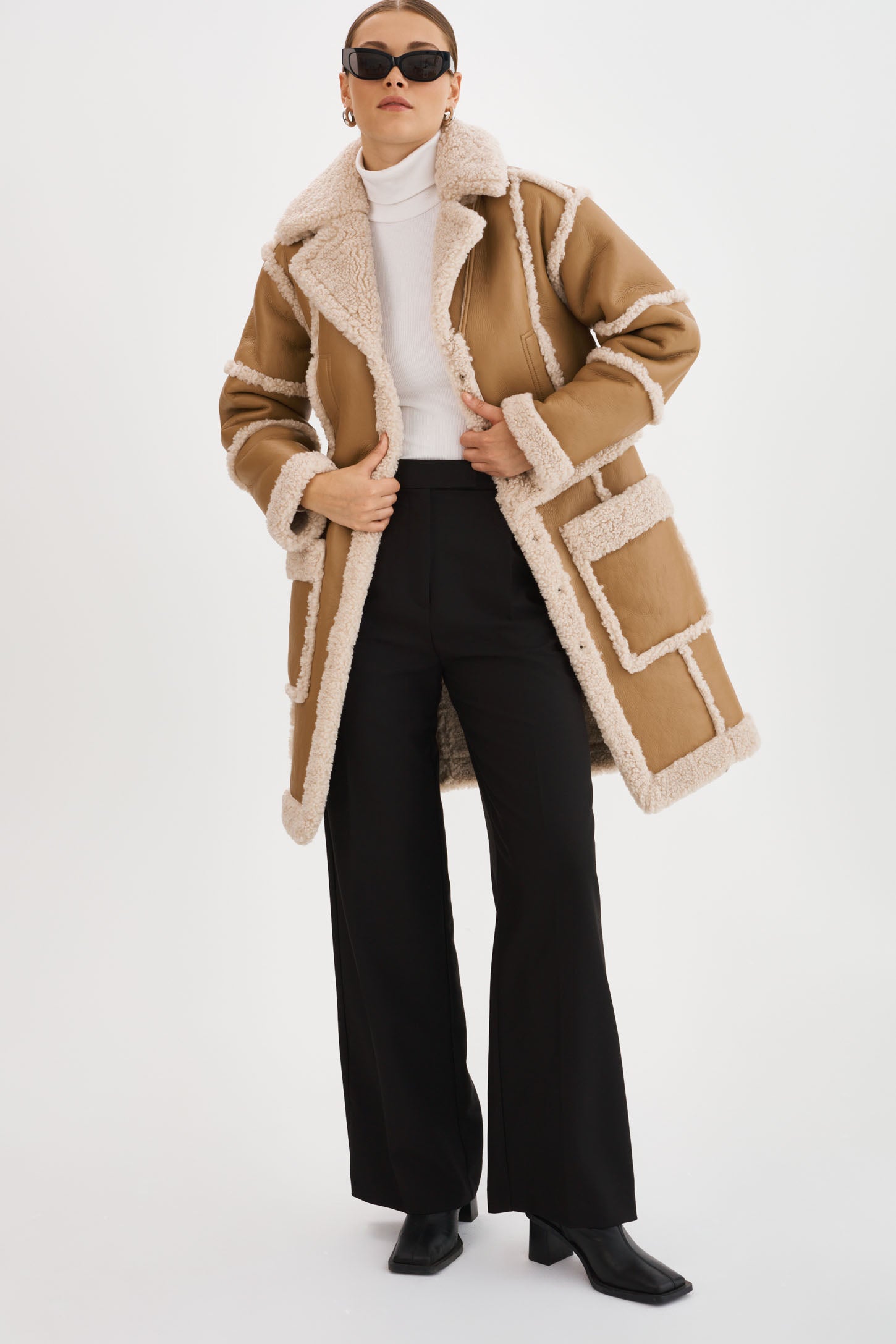 MARIANE | Manteau détachable en fausse peau de mouton