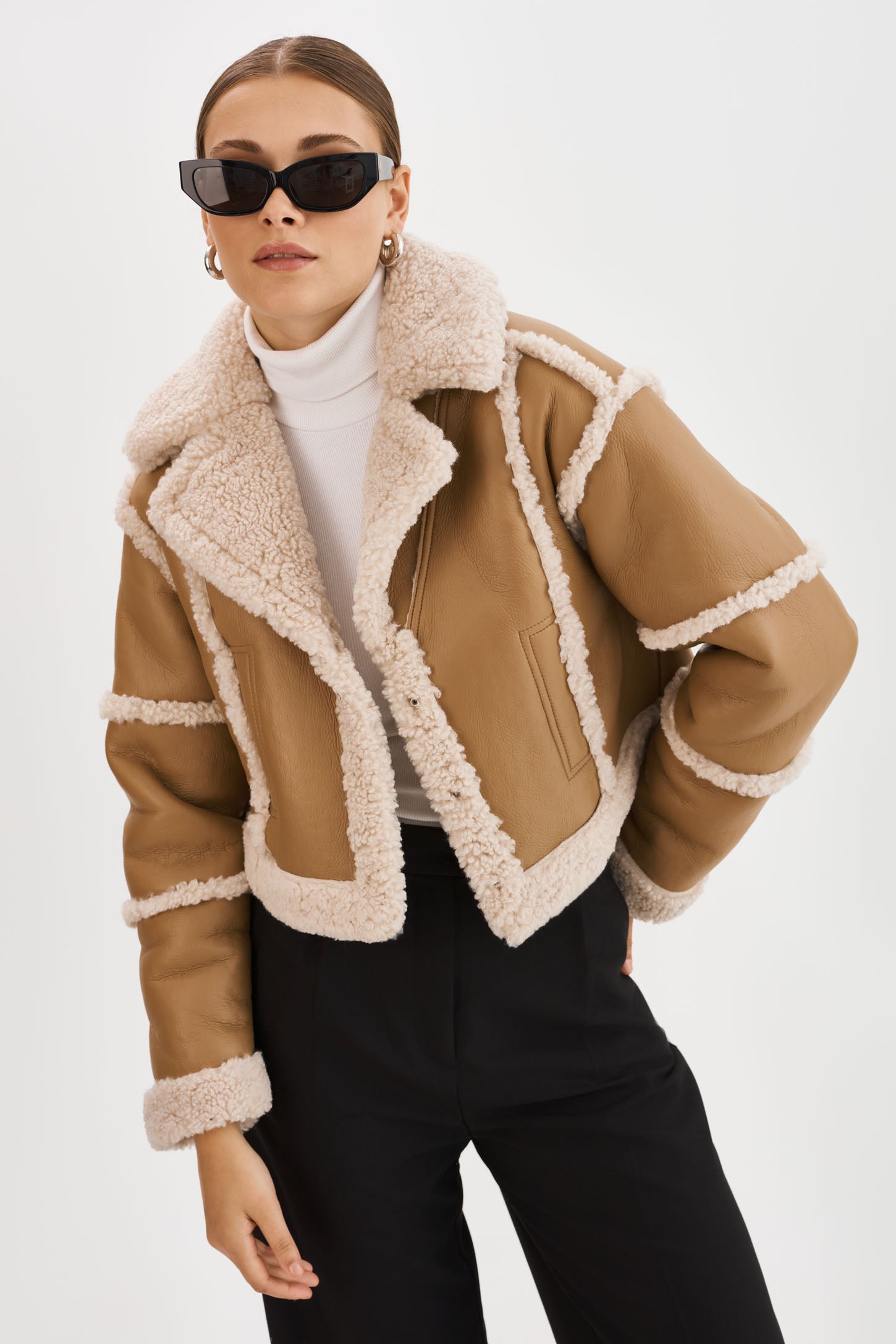 MARIANE | Manteau détachable en fausse peau de mouton