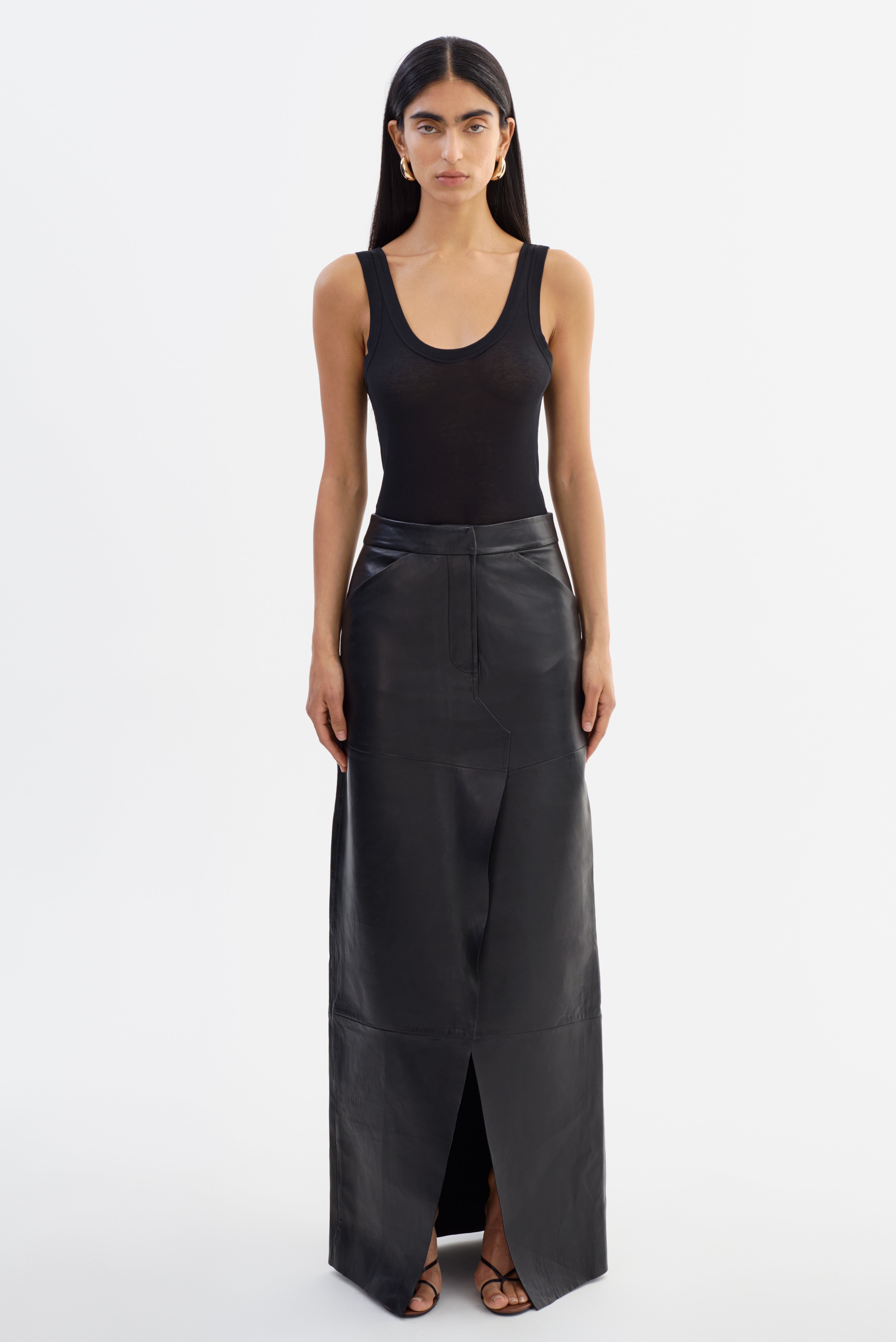 MARIETTE | Jupe maxi en cuir