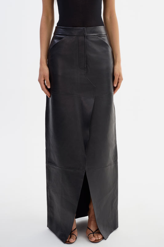 MARIETTE | Leather Maxi Skirt
