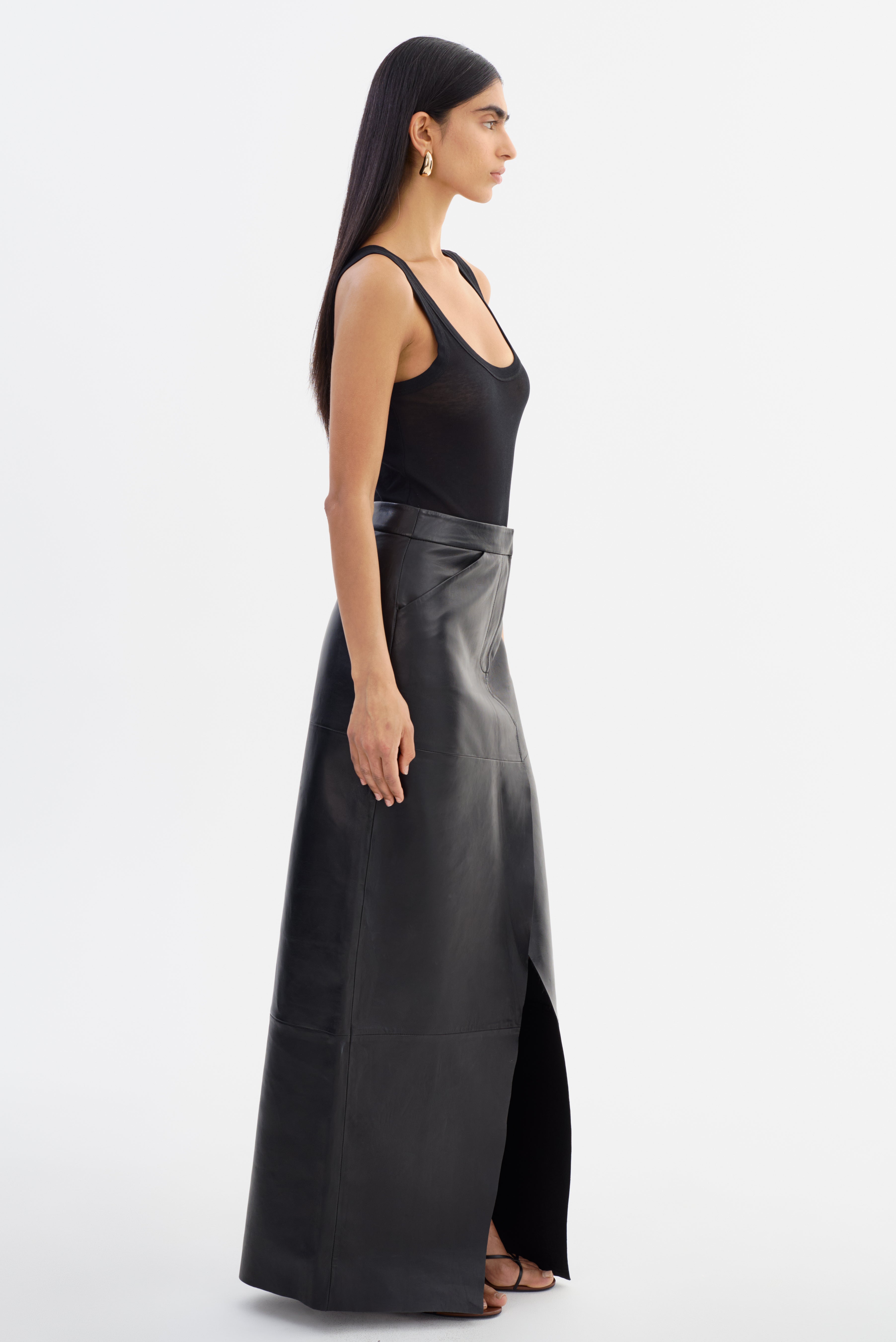 MARIETTE | Jupe maxi en cuir