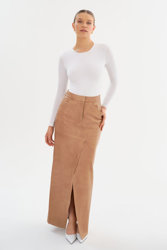 MARIETTE | Leather Maxi Skirt