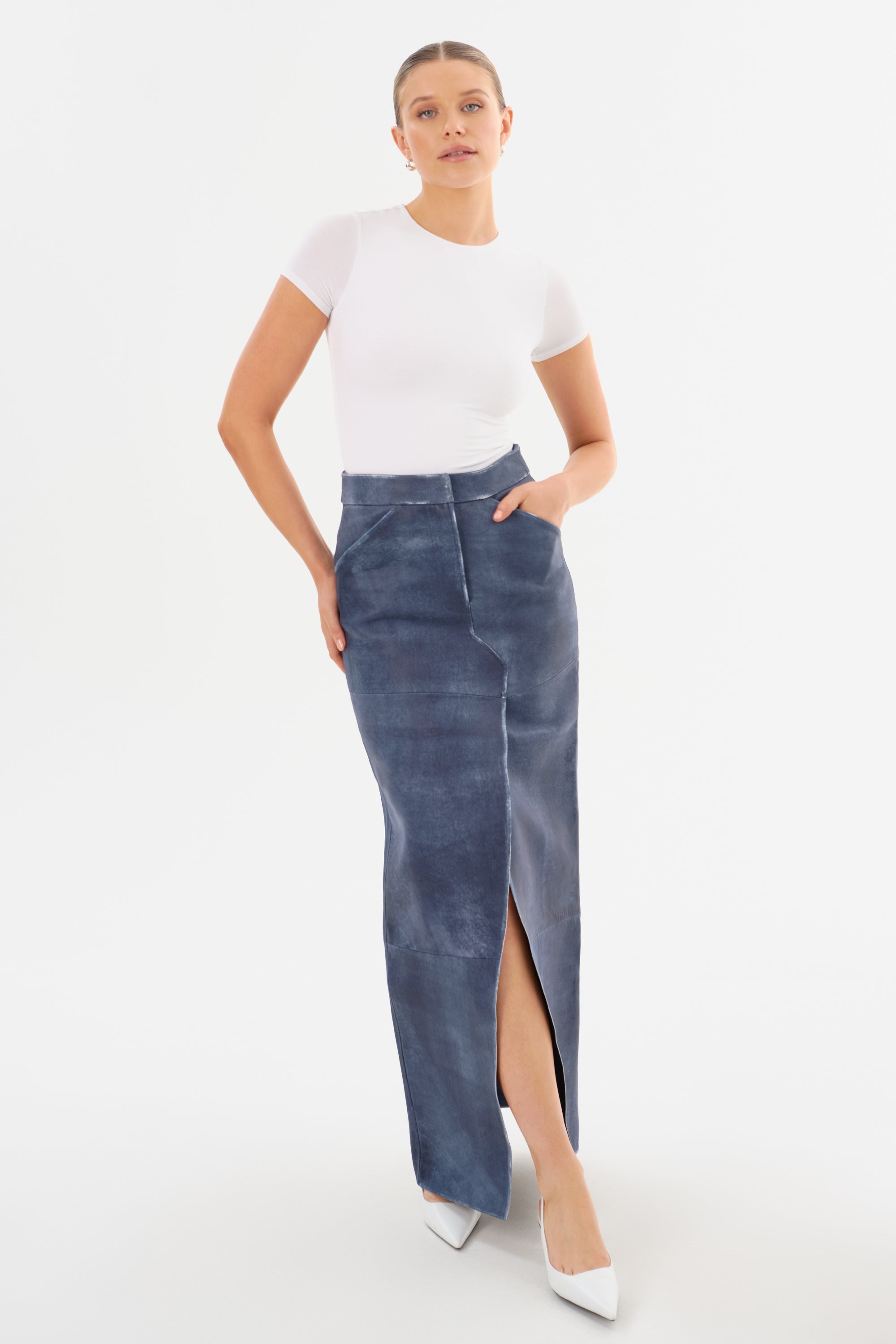 MARIETTE | Jupe maxi en Cuir