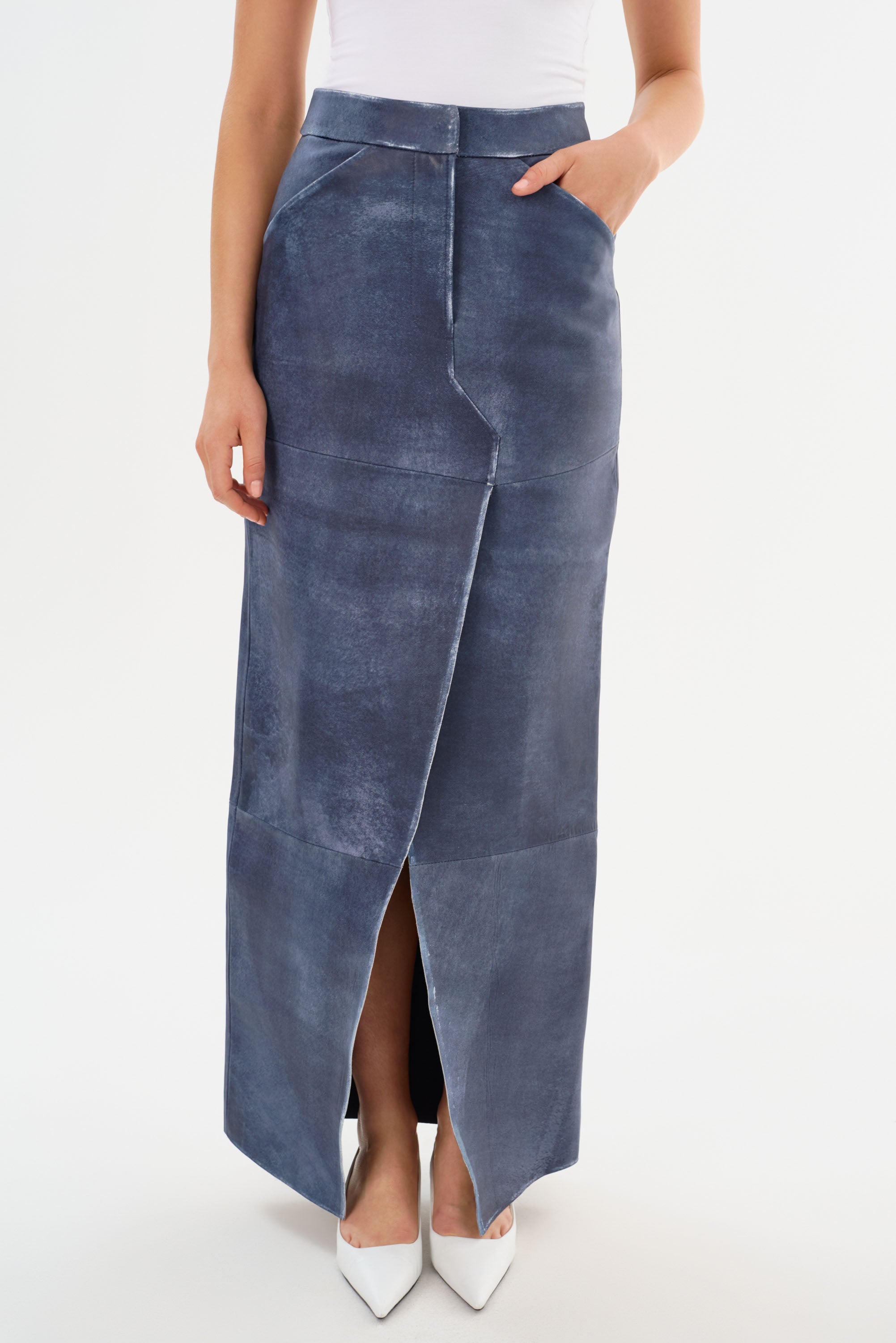 MARIETTE | Jupe maxi en Cuir