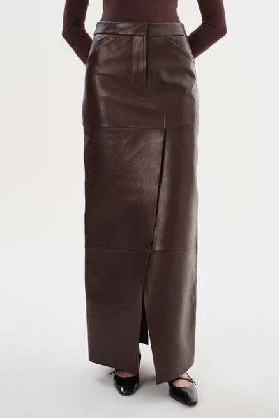 MARIETTE | Leather Maxi Skirt