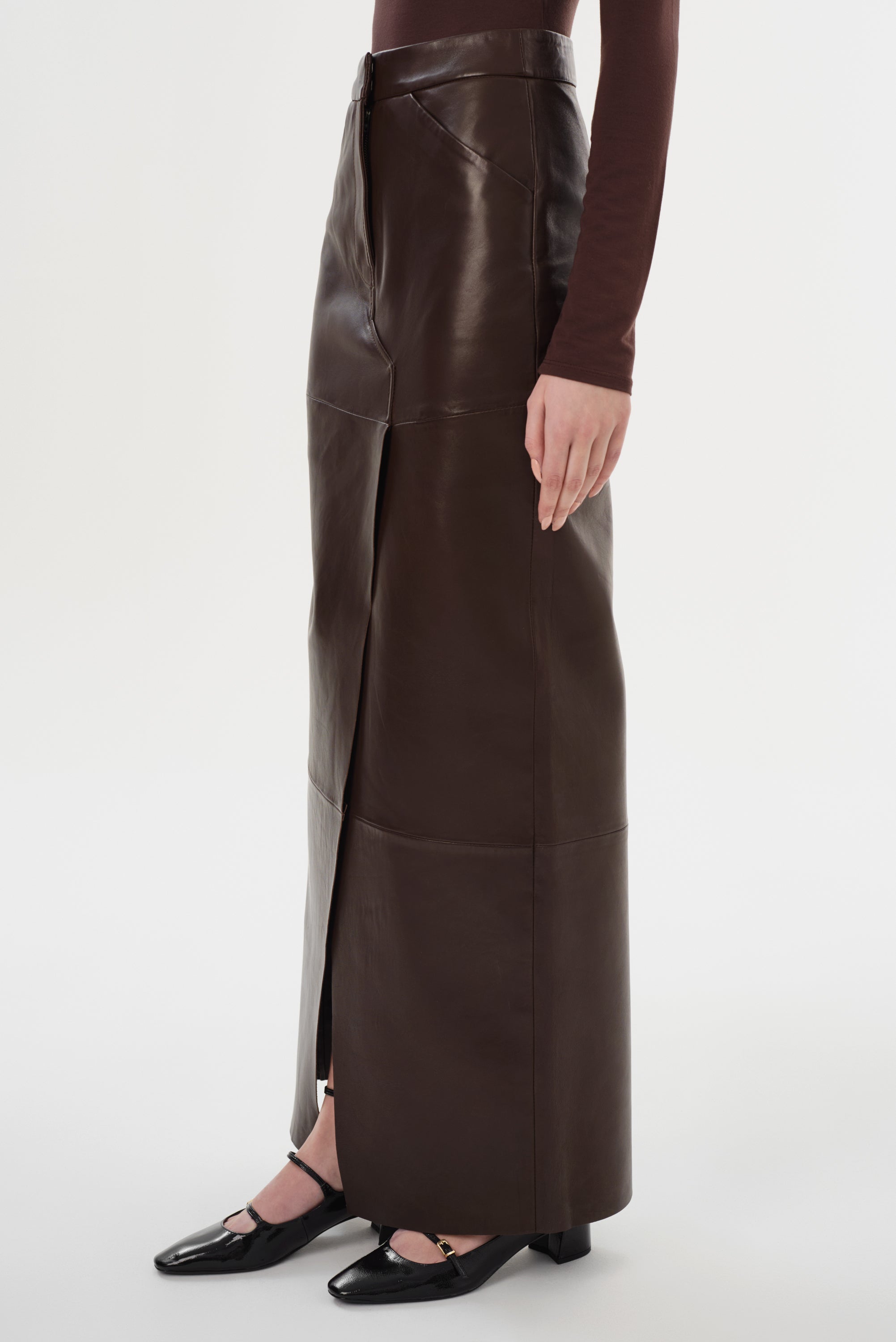 MARIETTE | Leather Maxi Skirt