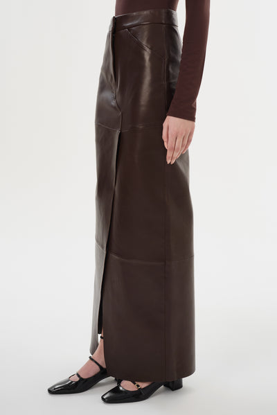 MARIETTE | Leather Maxi Skirt