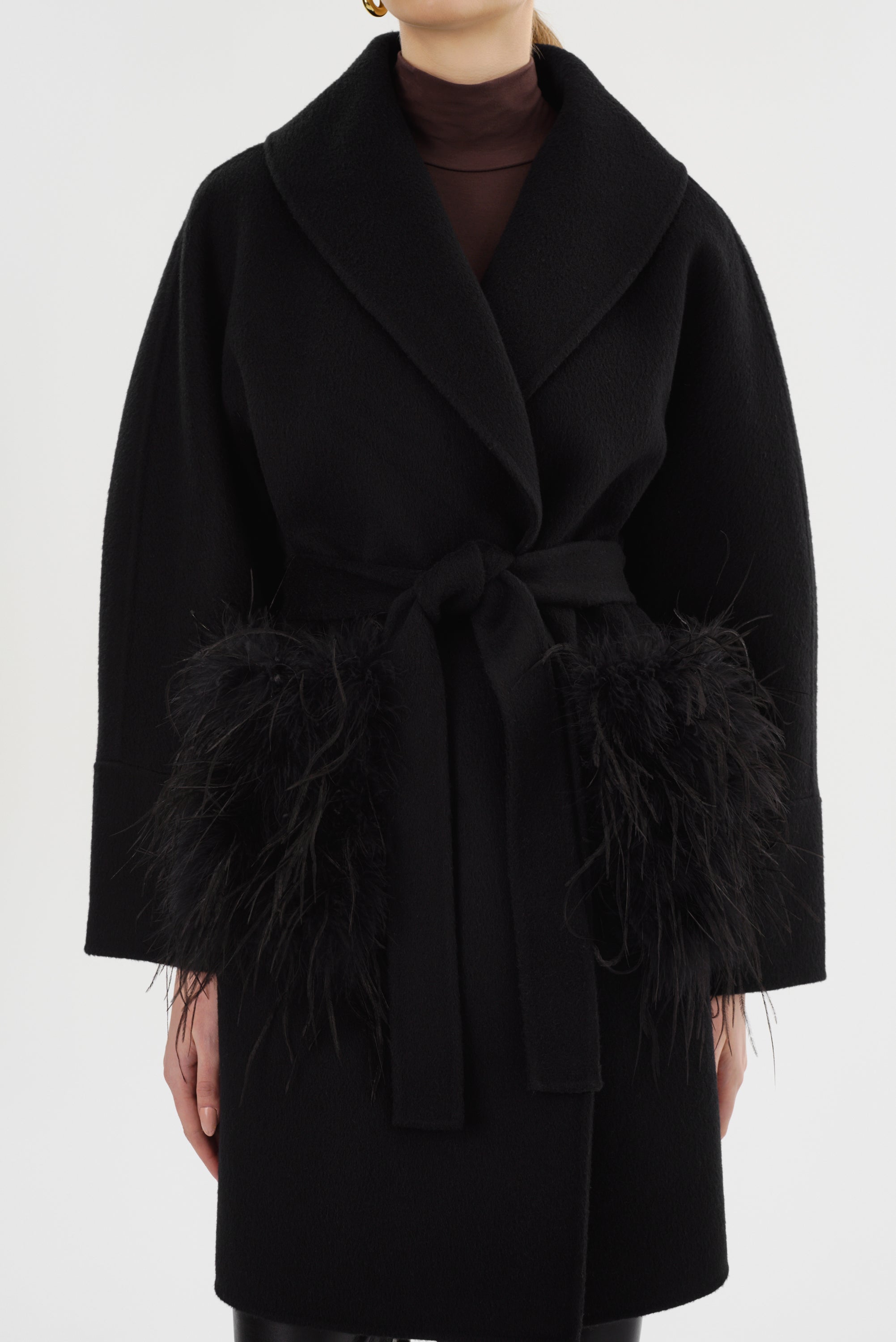 MARIE | Manteau en Laine à Col Châle