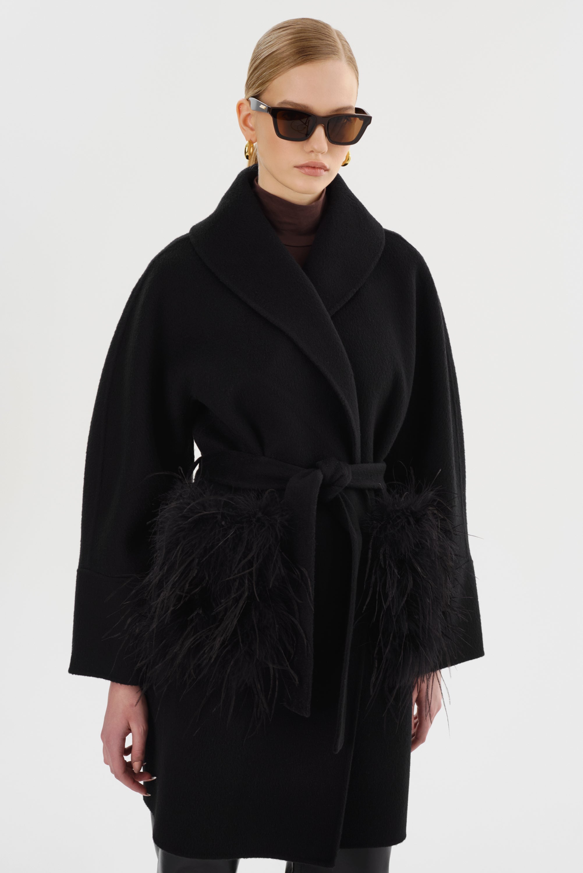 MARIE | Manteau en Laine à Col Châle
