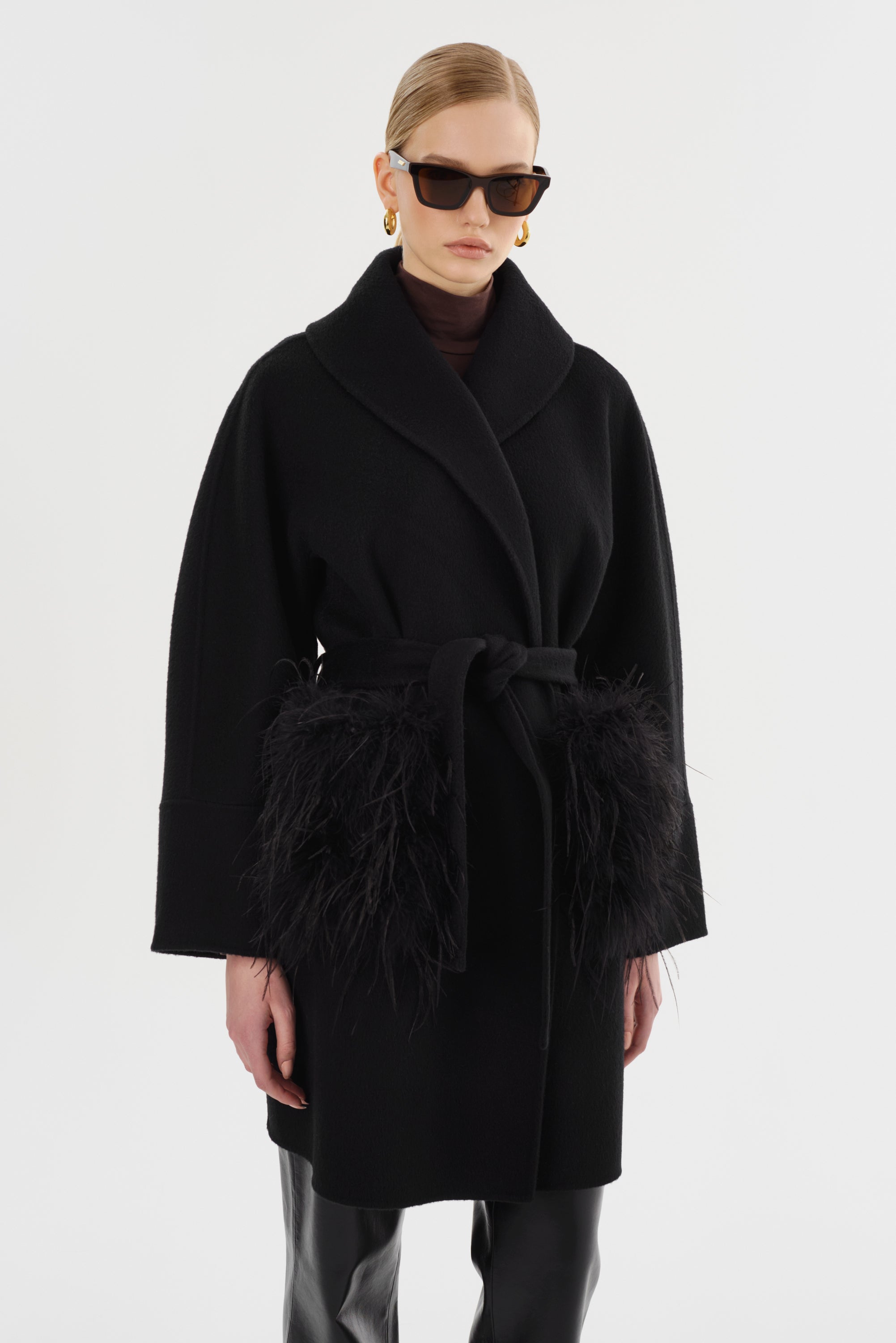 MARIE | Manteau en Laine à Col Châle