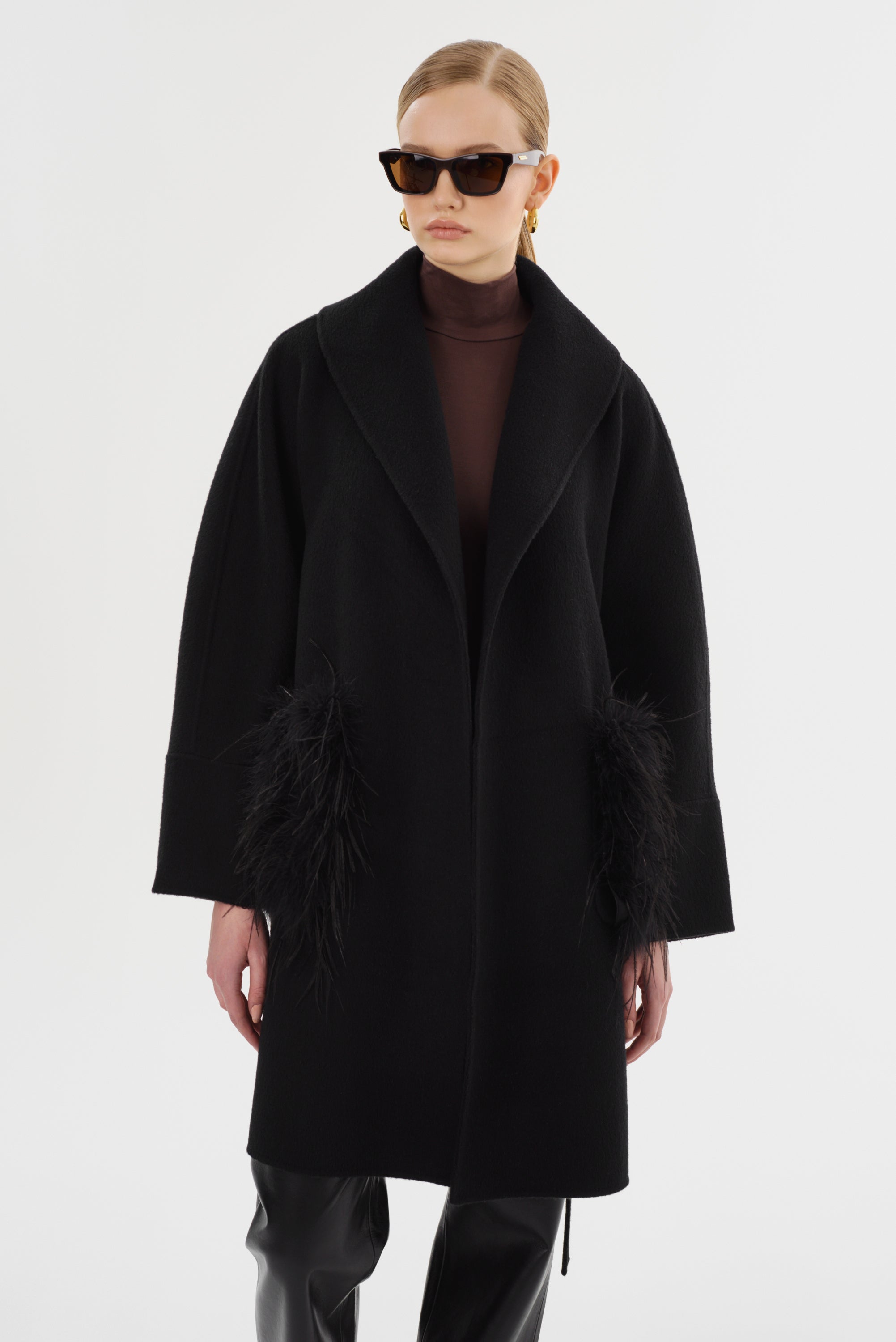 MARIE | Manteau en Laine à Col Châle