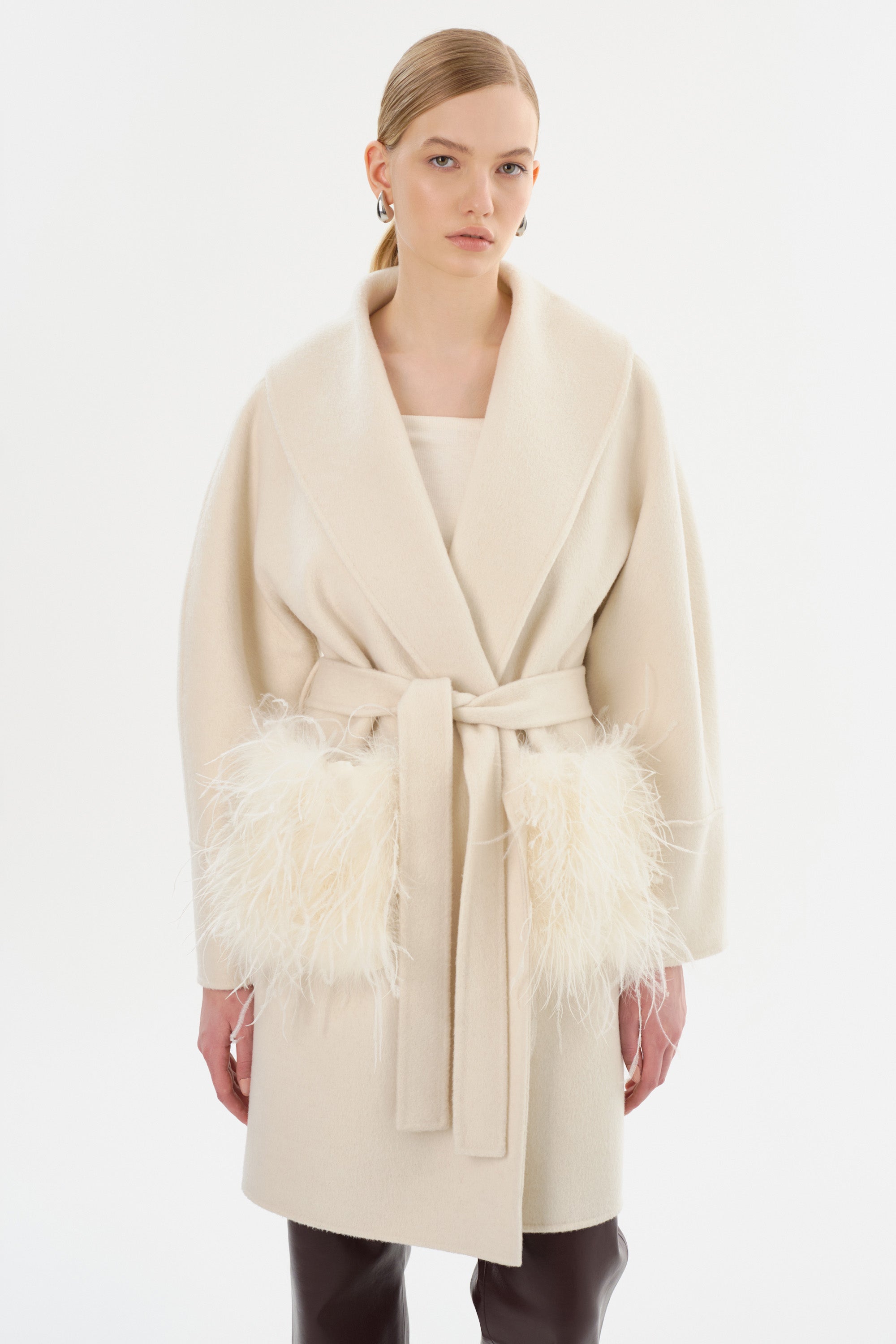 MARIE | Manteau en Laine à Col Châle