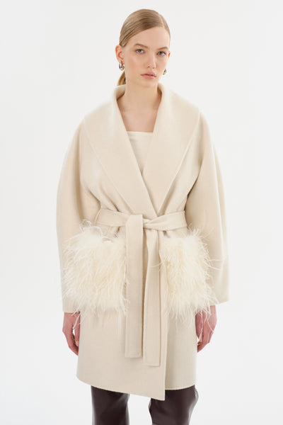 MARIE | Shawl Collar Wool Coat – LAMARQUE