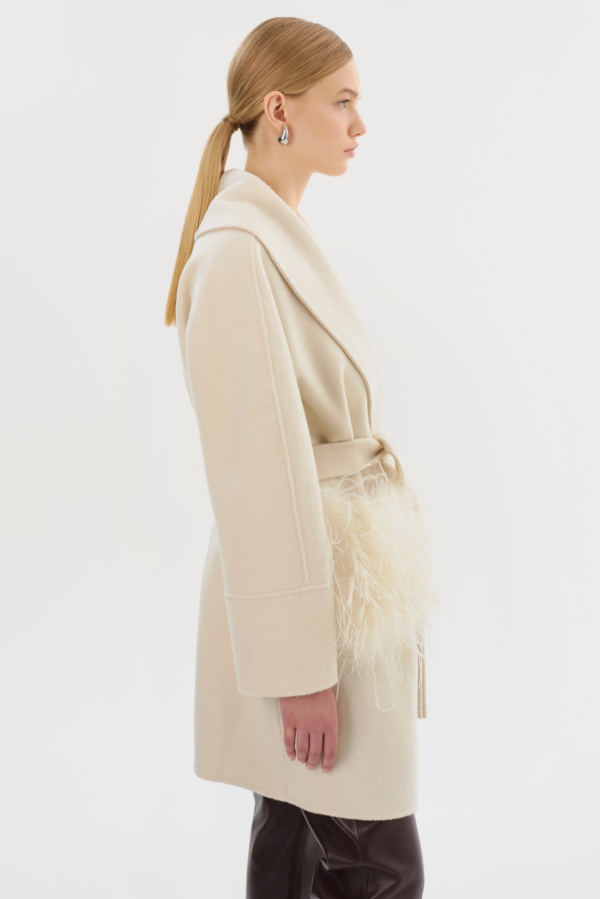 MARIE | Manteau en Laine à Col Châle